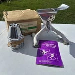 Vtg Magic Hostess Combination Meat Grinder & Salad Chef 587 W/ Box Book Euc. Fixed Price $49.95.
