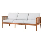 Walker Edison Modern Wood Patio Bench Outdoor Sofa Loveseat FURNITURE-3 S-brown. Fixed Price $400.00.