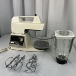 Vintage Oster Regency Kitchen Center Mixer-blender Beaters Bowl 12 Speed 971-08H. Fixed Price $79.94.