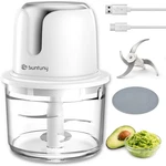 Food Processor Cordless, Small Wireless Chopper With 5-CUP Glass Bowl, 6000MAH. Fixed Price $64.73.