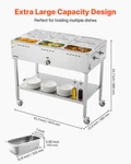 9-PAN Commercial Propane Steam Table Gas Outdoor Food Warmer W/ Wheels. Fixed Price $490.99.