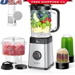 Multi-function Blender 4 Containers 3 Blades Smoothies Shakes Food Processor New. Fixed Price $83.69.