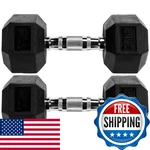 Fitvids 25LB Rubber Encased Hex Dumbbell Pair Weightlifting. Fixed Price $109.36.