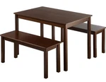 45-IN Zinus Juliet 3-PC Set Espresso Wood Dining Table + Two Benches 300KG Load. Fixed Price $112.50.