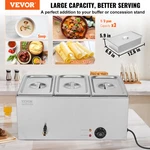 3-PAN Commercial Food Warmer, 17.4QT Electric Steam Table, Silver. Fixed Price $142.89.