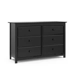 Stork Craft Kenton 6 Drawer Universal Double Dresser In Black. Fixed Price $384.99.
