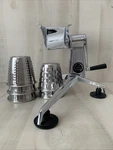 Royal Prestige Manual Food Processor Slicer Shredder Salad Machine With 5 Cones. Fixed Price $115.00.