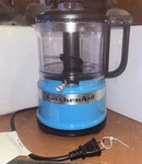 Kitchenaid KFC3516QCL 3.5 Cup Mini Food Processor, Crystal Blue, Nwob. Fixed Price $58.00.