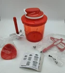 Tupperware Supersonic Chopper Pull-cord Top Blade Whisk Funnel 7532A Red 1.35. Fixed Price $34.99.