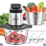 2-SPEED Food Processor Chopper Meat Grinder, 8 Cup Stainless Steel & Glass Bowls. Fixed Price $99.72.