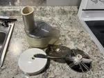 Vintage Oster Regency Kitchen Center Food Processor Attachment W 3 Blades Usa. Fixed Price $22.00.