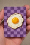 Aceo Print Fried Egg Purple Kitchen Mini Painting 2.5X3.5 Food Artwork. Fixed Price $7.99.
