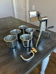 Vintage Saladmaster Food Grater Cutter Slicer Shredder Chopper 5 Cones. Fixed Price $47.99.