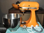 Kitchenaid Artisan 5 Qt Tilt-head Stand Mixer Tangerine Bowl & Extras. Fixed Price $199.99.