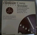 Sunbeam Vista 6MM Slicing Blade/coarse Shredder Food Processor 84071 14-7J. Fixed Price $14.99.