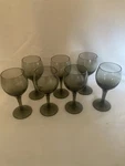 Smoke Black Mcm Stemware Cordial Glasses 4.5 Tall Set Of 7 (box 16). Fixed Price $18.94.