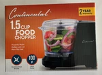 Continental 1.5 Cup Food Chopper, Model CE-FP009, New Box. Fixed Price $12.00.