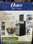 Oster Oskar 2-IN-1 Salad Prep And Food Processor, Black, New Open Box. Fixed Price $40.00.