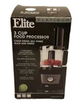 Elite Food Processor 3 Cup Compact Black Stainless Blades Model EFP-7719. Fixed Price $24.95.