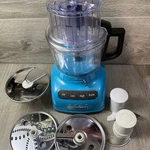 Rare Kitchen Aid Food Processor Cup KFP0935QCL Teal Blue W/accessories. Fixed Price $107.99.