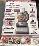 New Ninja Professional Food Processor 3-AUTO-IQ 9-CUP Capacity Chop/disc/dough. Fixed Price $94.00.