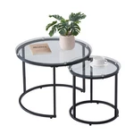 Vevor Nesting Coffee Table Set 23.6IN Round Glass Metal Living Bedroom. Fixed Price $68.82.