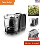 Black 1.5 Cup Chopper With Stay-sharp Blade. Fixed Price $27.99.