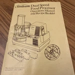 Sunbeam 14046 Dual Speed Food Processor Manual , English Spanish. Fixed Price $10.00.