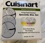 Cuisinart Specialty Disc Set 14 Cup DLC-093 French Fry Grate Thick Slice. Fixed Price $32.00.
