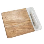 Creative Co-op Mango Wood And Marble Cheese Cutting Board Medium, Natural. Fixed Price $29.08.