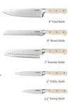 Carote Kitchen Knives, Stainless-steel Blades & Triple-rivet Cream Handle, New. Fixed Price $16.20.