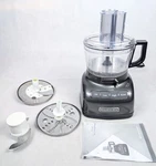 Kitchenaid KFP0722QG 7-CUP Food Processor With Exactslice System Three Blades. Fixed Price $150.00.