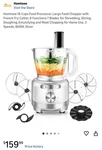 Homtone 16 Cups Food Processor, Large Chopper. Fixed Price $85.00.