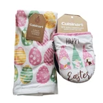 Cuisinart Easter Kitchen Towel And Mini Oven Mitt Set 4PC Gnome Egg Pink Green. Fixed Price $22.99.