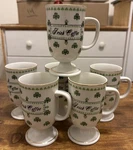 Irish Coffee Cups Porcelain Pedestal Patrick's Day Shamrock Set 6 Will Divide. Fixed Price $11.25.