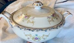 Crescent China Serving Bowl With Lid. Fixed Price $65.00.