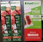 4 Vacuum Seal Rolls In X 16 Ft And 11" 12 #183. Fixed Price $20.00.
