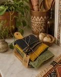 Creative Co-op Mango Wood Cutting Board & Cotton Dishcloths Set Of 3, 5 X10. Fixed Price $11.10.