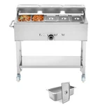 Commercial Propane Steam Table, 5 Food & 3 Condiment Pans, Gas Outdoor. Fixed Price $362.42.