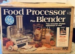 Vintage General Electric Food Processor + Blender Original Box Works Complete. Fixed Price $64.79.