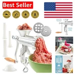 Quality Cast Iron Manual Meat Grinder - Two Disks For Ultimate Mincing. Fixed Price $72.19.