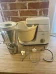 Vrg Braun Km 32 Stand Mixer, Bowl, Beater, Wire Whisk, Dough Hook, & Blender. Fixed Price $106.01.