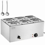 Vevor Commercial Electric Food Warmer 6-PAN Countertop Buffet 14.3QT Bain Marie. Fixed Price $132.90.
