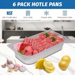 Clivia 6 Pack 1/3 Size 4" Deep Stainless Steel Buffet Food Steam Table Pans. Fixed Price $65.99.