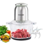 Cookzhom 500W Silver Food Processor, 8 Cup Glass Bowl Meat Vegetable Chopper. Fixed Price $43.99.