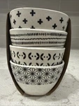 Set 4 Cuisinart Black & White 2.5X3.5 Pinch Tidbit Bowls Bamboo Brand New. Fixed Price $24.99.