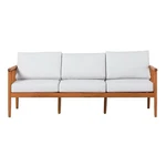 Walker Edison Modern Wood Patio Bench Outdoor Sofa Loveseat FURNITURE-3 S-brown. Fixed Price $280.00.