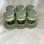 Magic Baby Bullet Food Blender Mini Green Cups W/ Lids & Tray. Fixed Price $10.99.