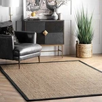 Nuloom Elijah 2'X3' Basketweave Seagrass Area Rug Black/natural. Fixed Price $24.95.