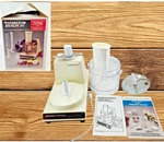 Vtg Hamilton Beach 717AL Almond Food Processor W/ Box, Manuals, & Blades - Works. Fixed Price $29.99.